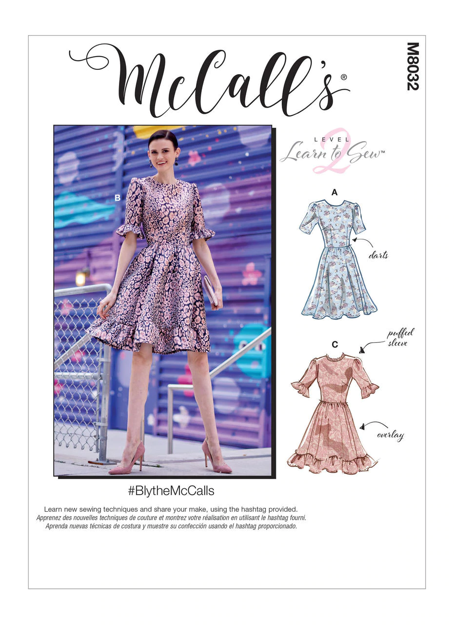 McCall's Pattern 8032 Dresses Size A5 (6-8-10-12-14)